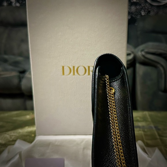 Authentic vintage Christian Dior Black Leather shoulder bag with Gold Accents - Picture 16 of 17